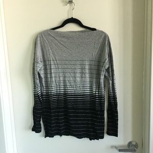 Vince Lightweight Gray Striped Sweater